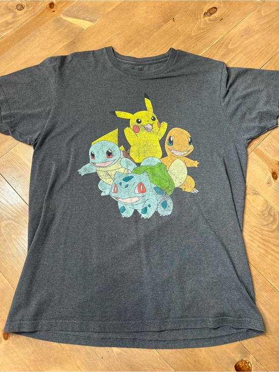 Pokemon Other - Pokemon Short-Sleeve Graphic Tee in Charcoal with Pikachu & Starters Large